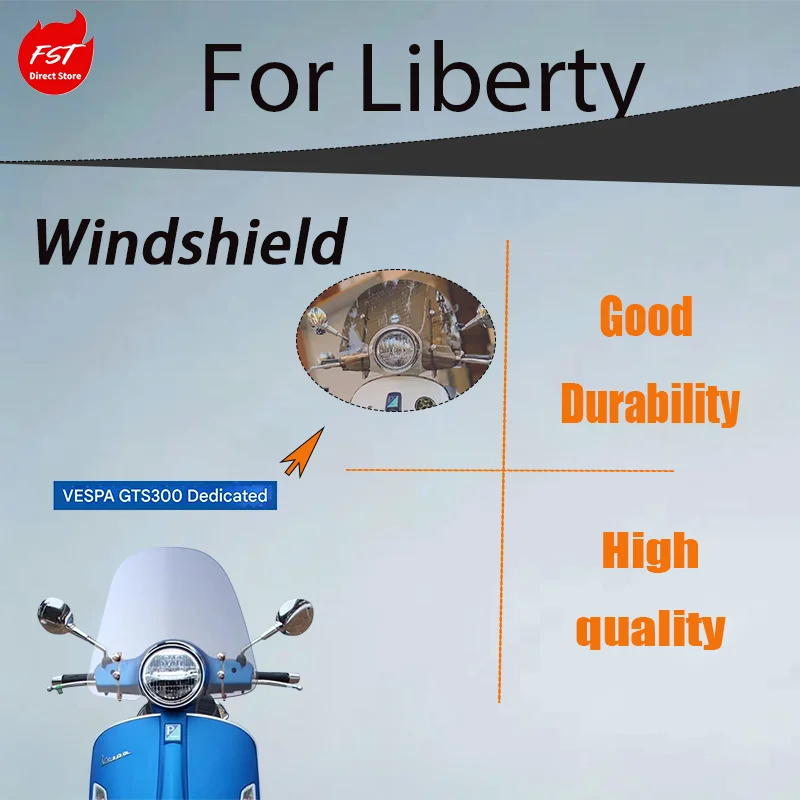 

Front Windshield Wind Screen for Vespa Primavera 150 (Steel Body), Vespa LX150 Scooter