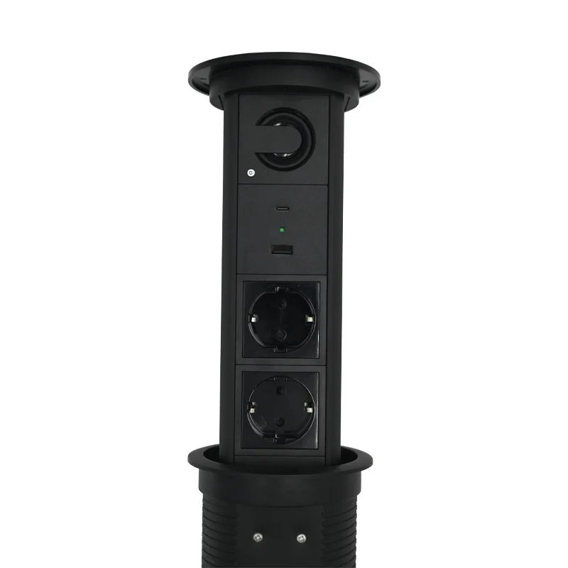 For Desktop Electric Lifting Socket, Multi-function, Cabinet Bar Embedded, with Wireless Charging, Waterproof Socket