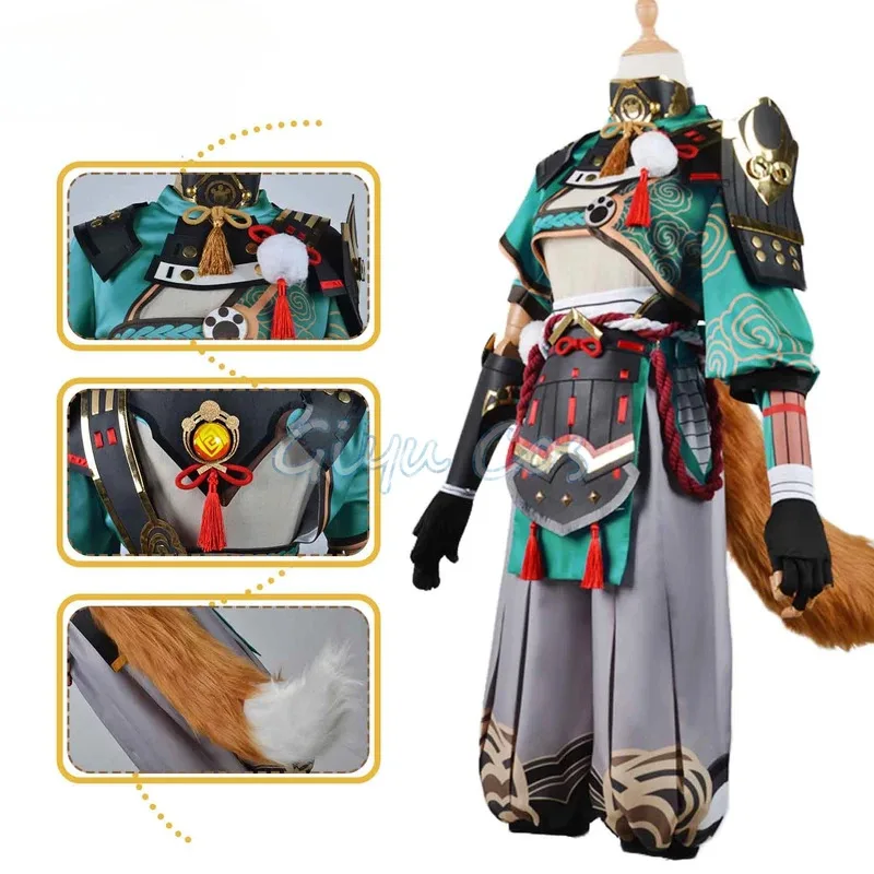 Genshin Impact Gorou Cosplay Costume Uniform Wig Anime Halloween Costumes for Men Game