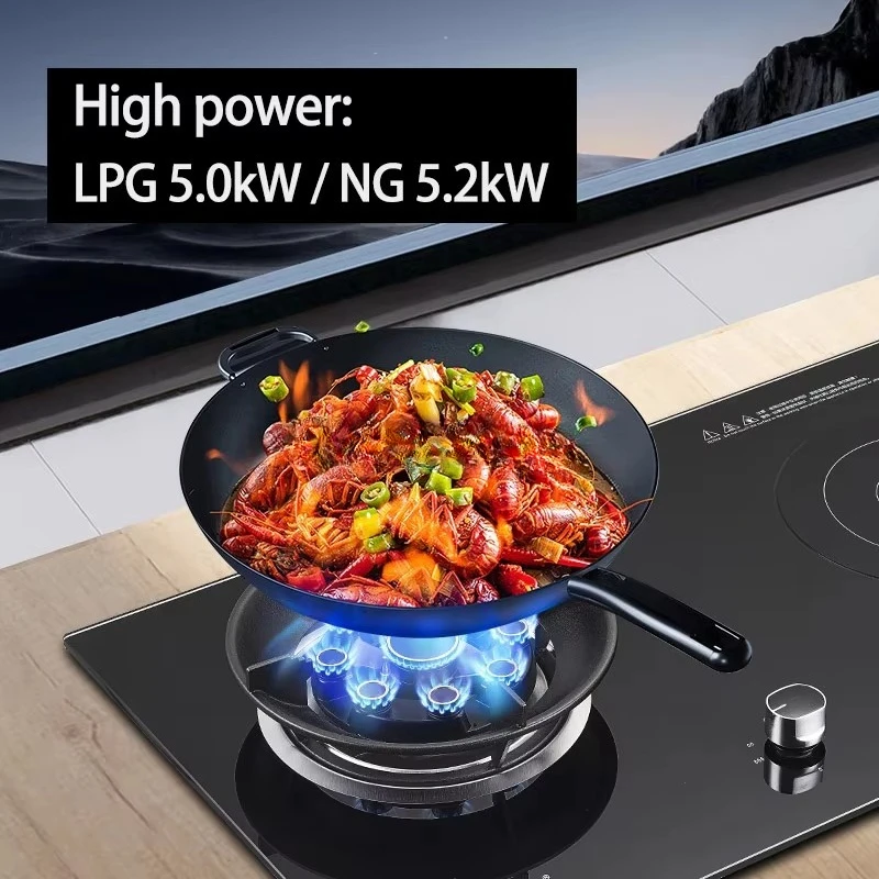 Home Kitchen Cooking Appliance Built-in and Table Hybrid Cooktops Lpg Double 2 Burner Gas Stove and Electric Induction Cooker