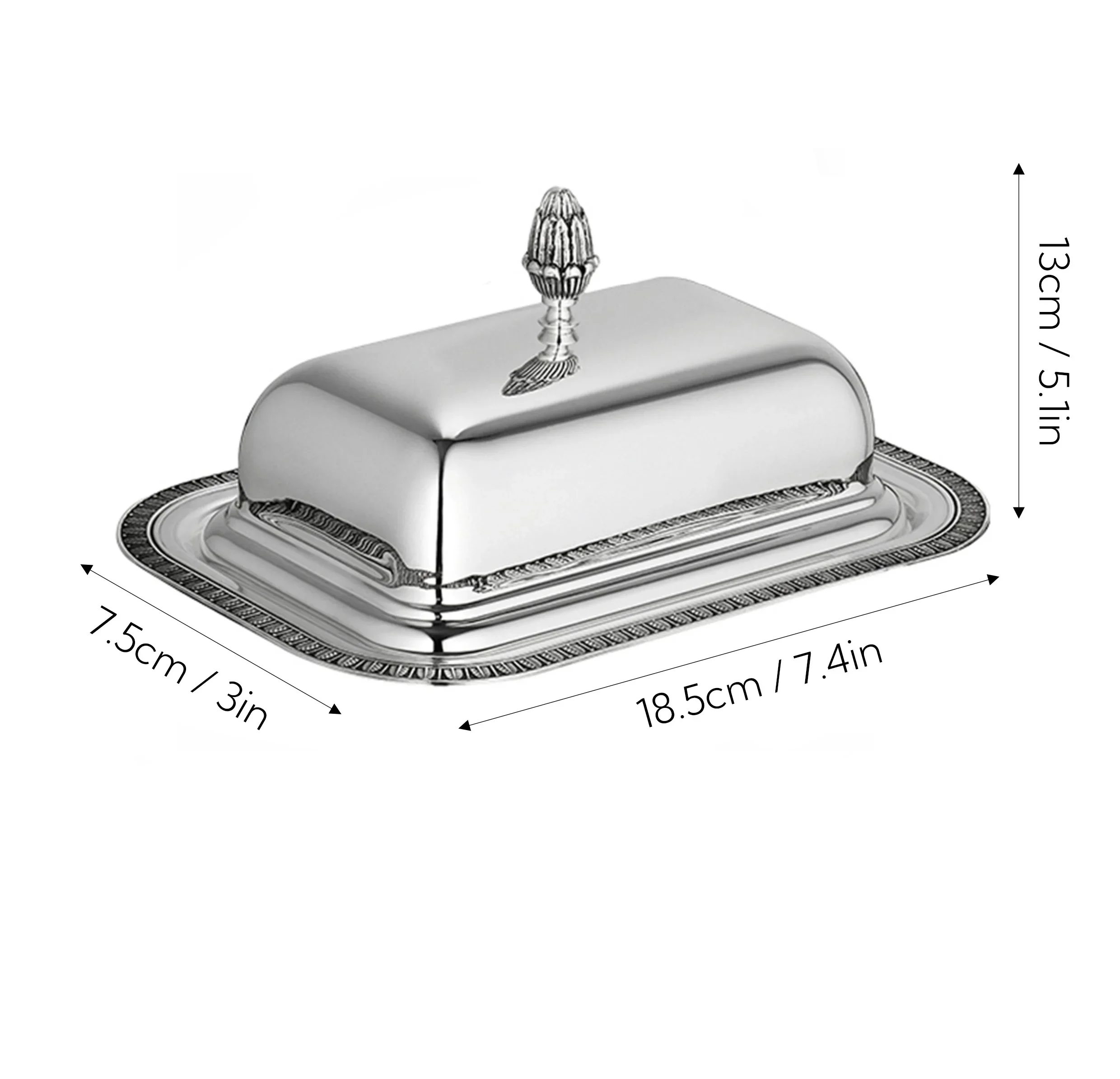2026 Unique Luxury Stainless Steel Butter Dish With Lid, Retro Butter Tray For Countertop, Butter Container For Home Decor