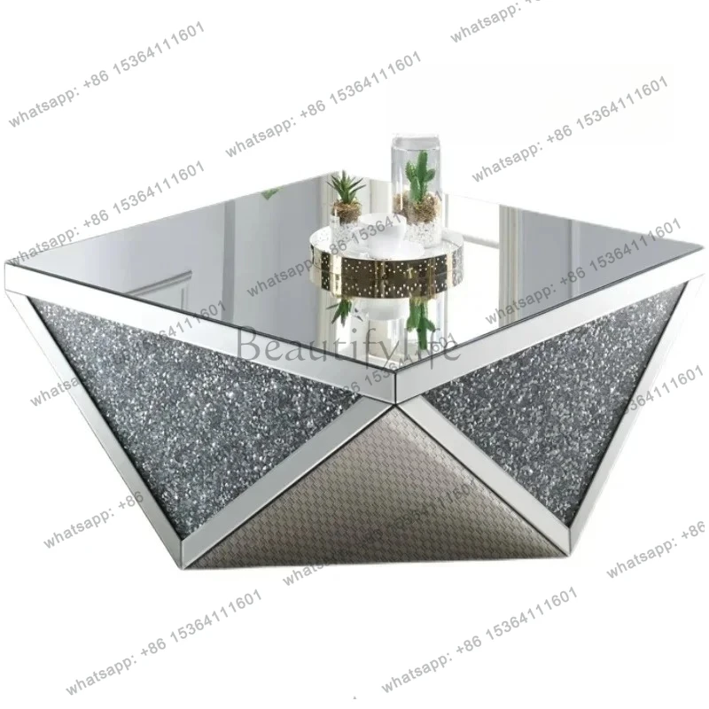 

LModern coffee table size apartment household tea table Nordic fashion glass mirror furniture coffee table
