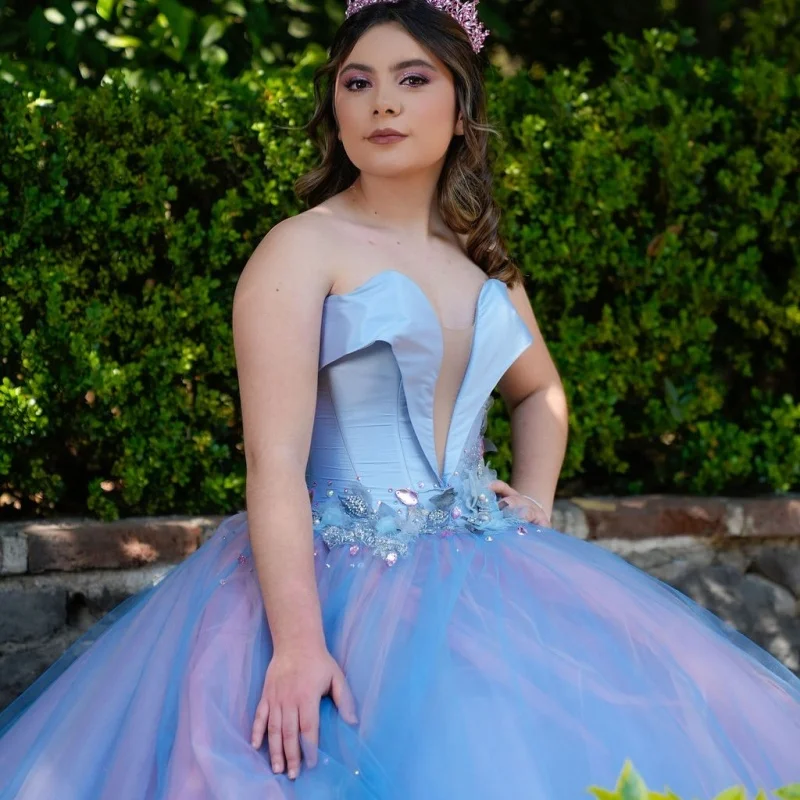 

Simple Lavender Quinceanera Dresses Off the Shoulder Glitter Decal Long tail Vestidoe 15 Quinceanera Customize