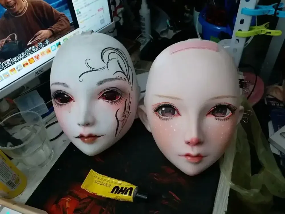 (NUEVO-25) BJD Kigurumi transexuales maquillaje de belleza Cosplay máscara de silicona Anime máscaras de Kigurumi muñeca travesti