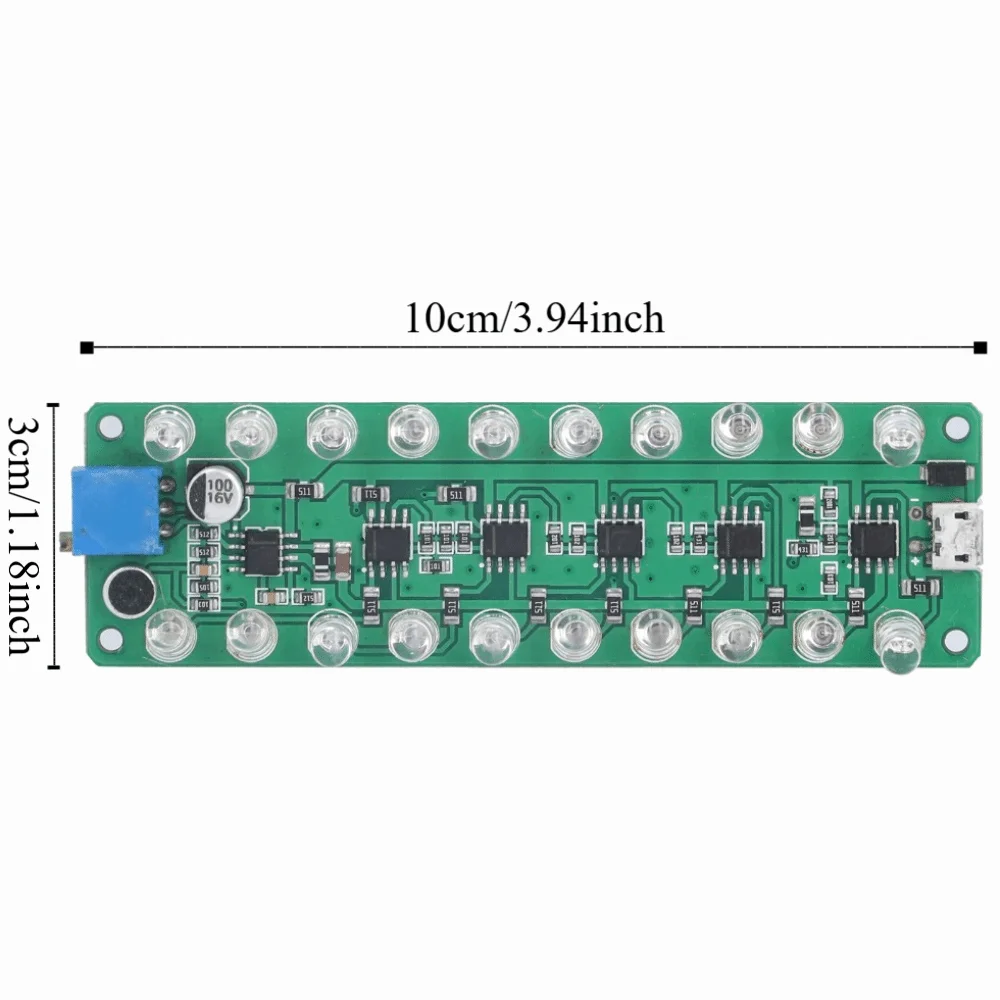 LED Display VU Meter Reverse Connection Protection Melody Light LED VU Meter Module Voice Control LED Indicates Melody Light