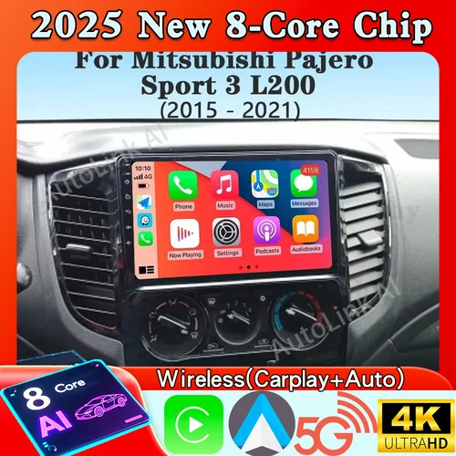 Android 15 Carplay Radio de coche para Mitsubishi Pajero Sport 3 L200 2015 - 2021 navegación Multimedia reproductor GPS estéreo WiFi + 4G DVD