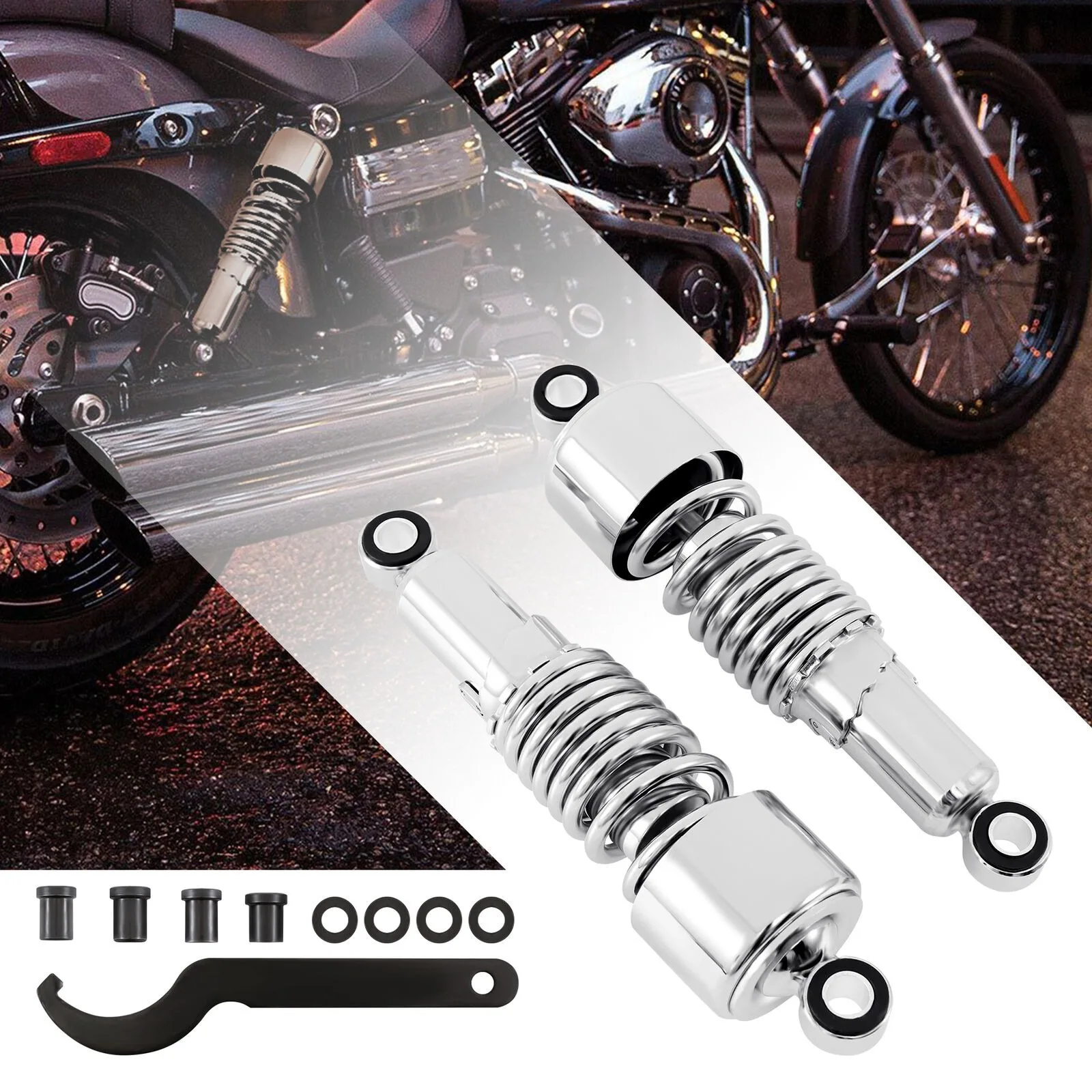 Motorcycle 10.5'' 267mm Rear Absorber Shocks for For Harley Sportster XL 883 1200 Chrome