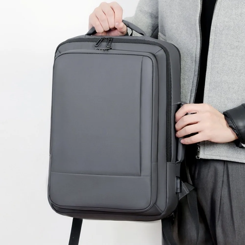New Large Capacity Men Business Backpack Waterproof USB Charging Laptop Backpack Expandable Multifunctional Travel Backpack