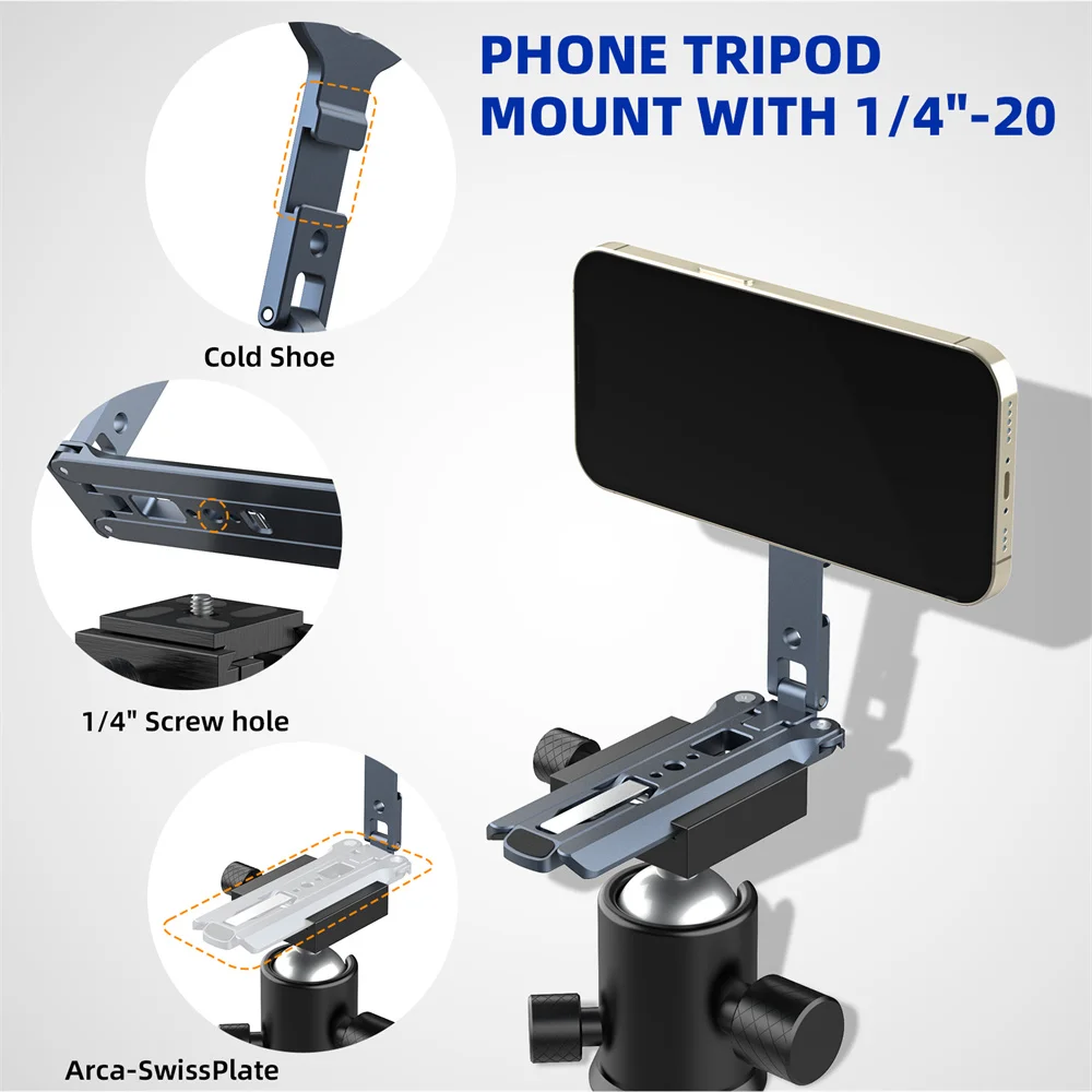 2025 Magnetic Phone Holder Phone Stand With Fence-Mounted  Magsafe Phone Tripod For Iphone 16 15 Android Outdoor Travel Vlog - view 3