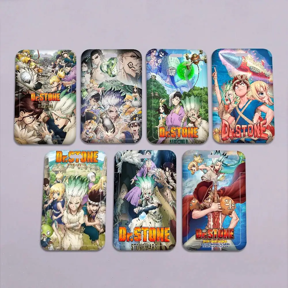 

Новые женские брелоки-держатели для карт с аниме-персонажами Dr. Stone, мультяшные держатели для карт, шейные ремешки для студенческих удостоверений, подарок