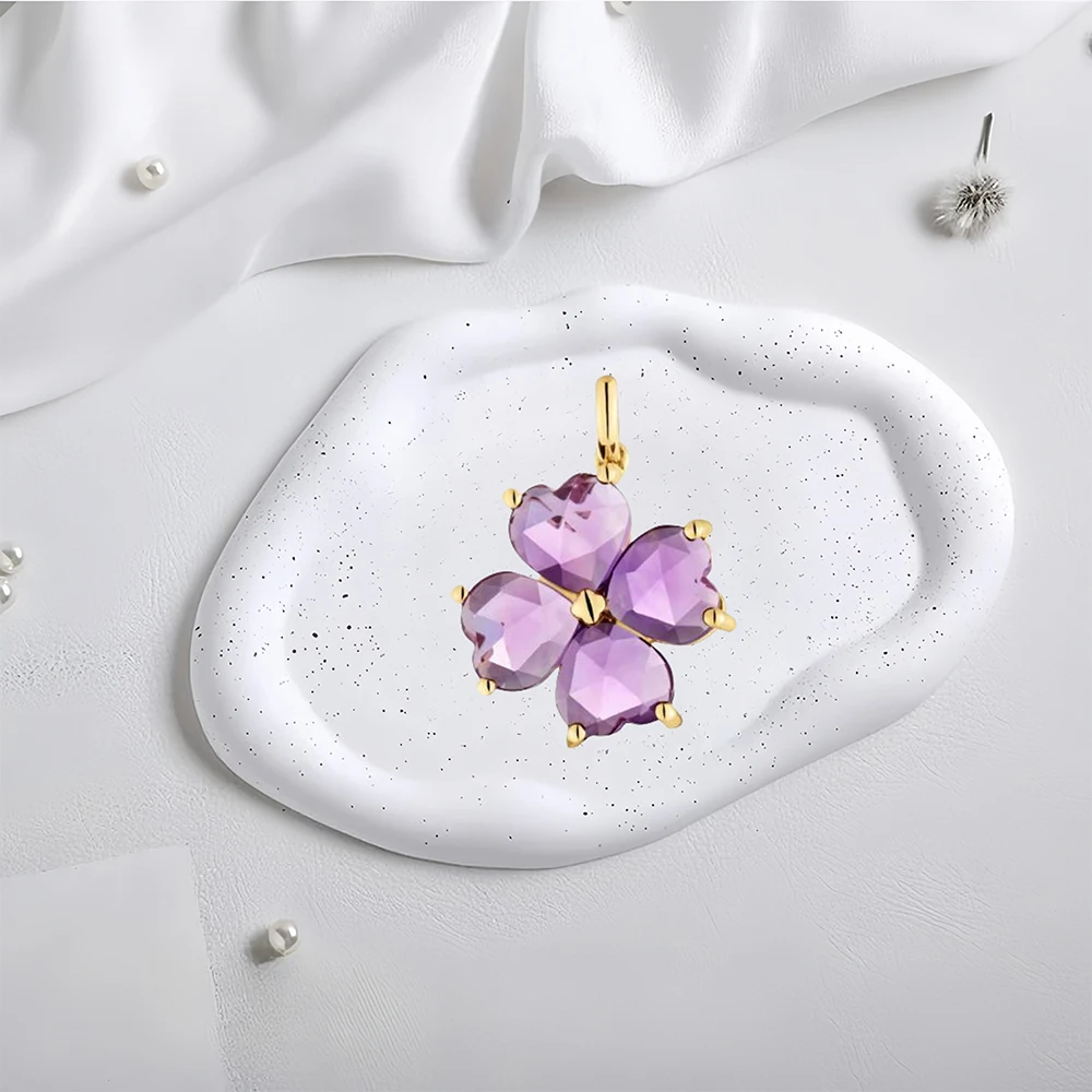 

2025 Hot Selling Brand Women's Purple Flower Pendant Fashionable, Simple and Luxurious Jewelry Suitable for Gifting To Friends