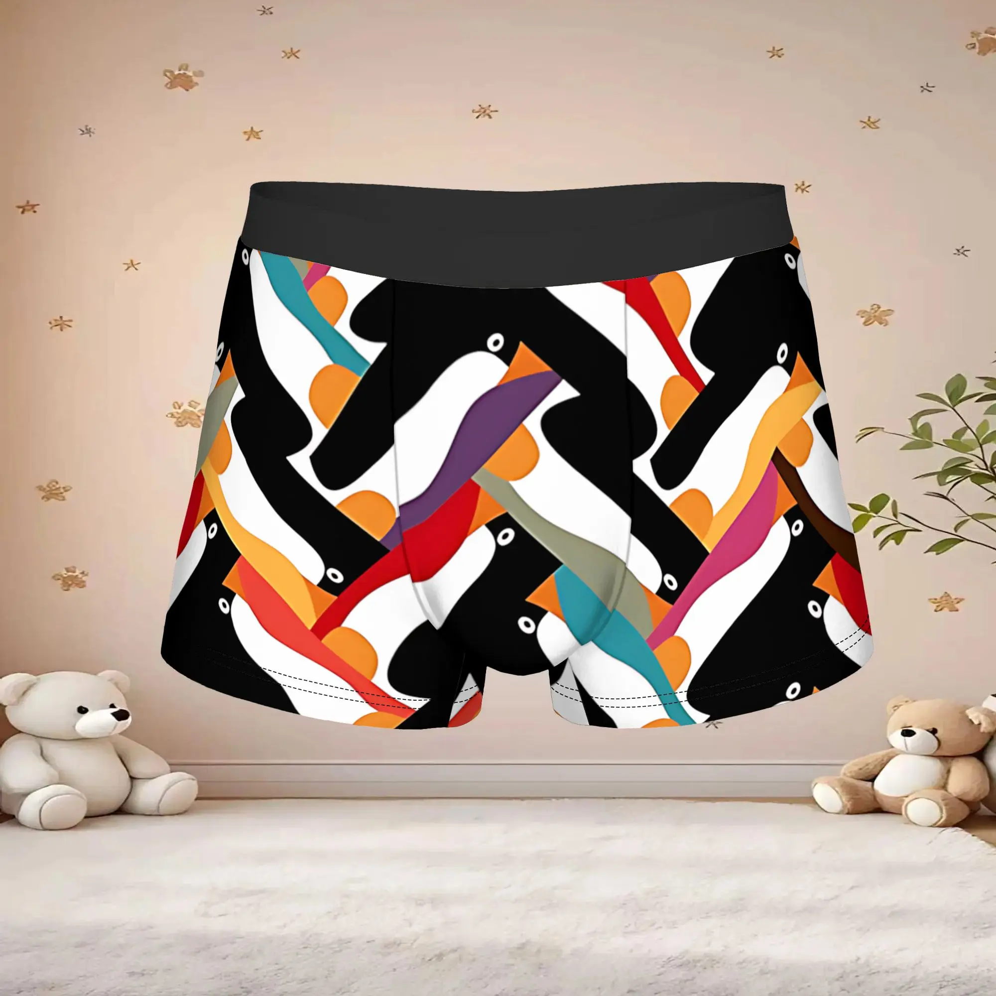 1pc Popular Herringbone Penguin boxers  Personalized Panties Men's Underwear Ventilate Shorts Boxer Briefs