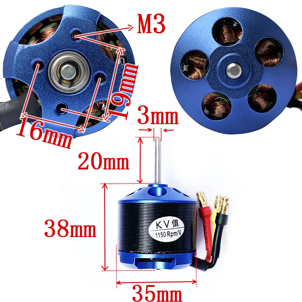 Imagem -05 - Brushless Outrunner Motor 3536 Motor de Qualidade Suíça Fonte de Alimentação Forte 1150kv Alta Velocidade com Grande Impulso