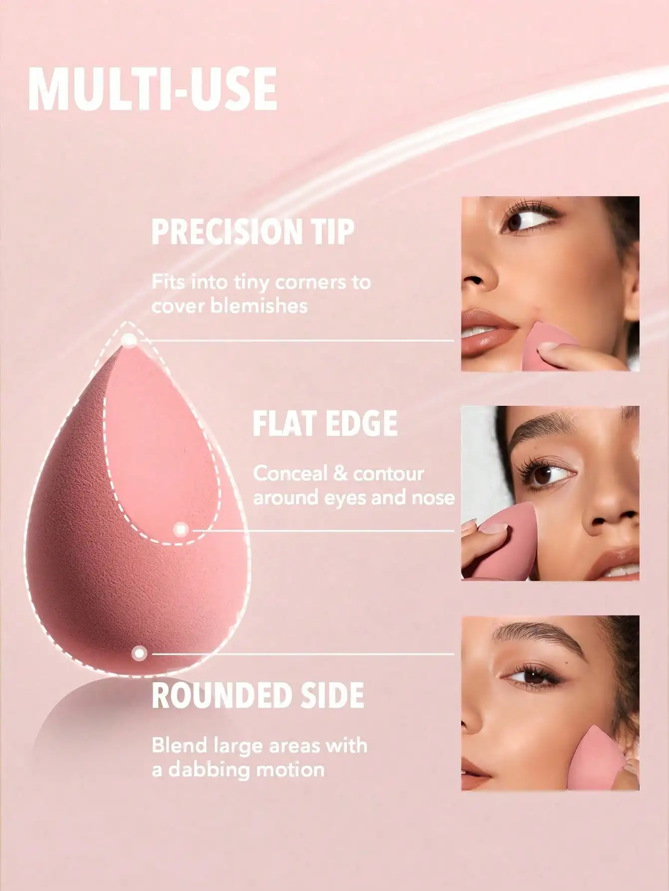 Set di spugne di bellezza senza lattice da 5 pezzi: doppio uso bagnato e asciutto, perfetto per il trucco della base impeccabile, ottimo rapporto qualità-prezzo