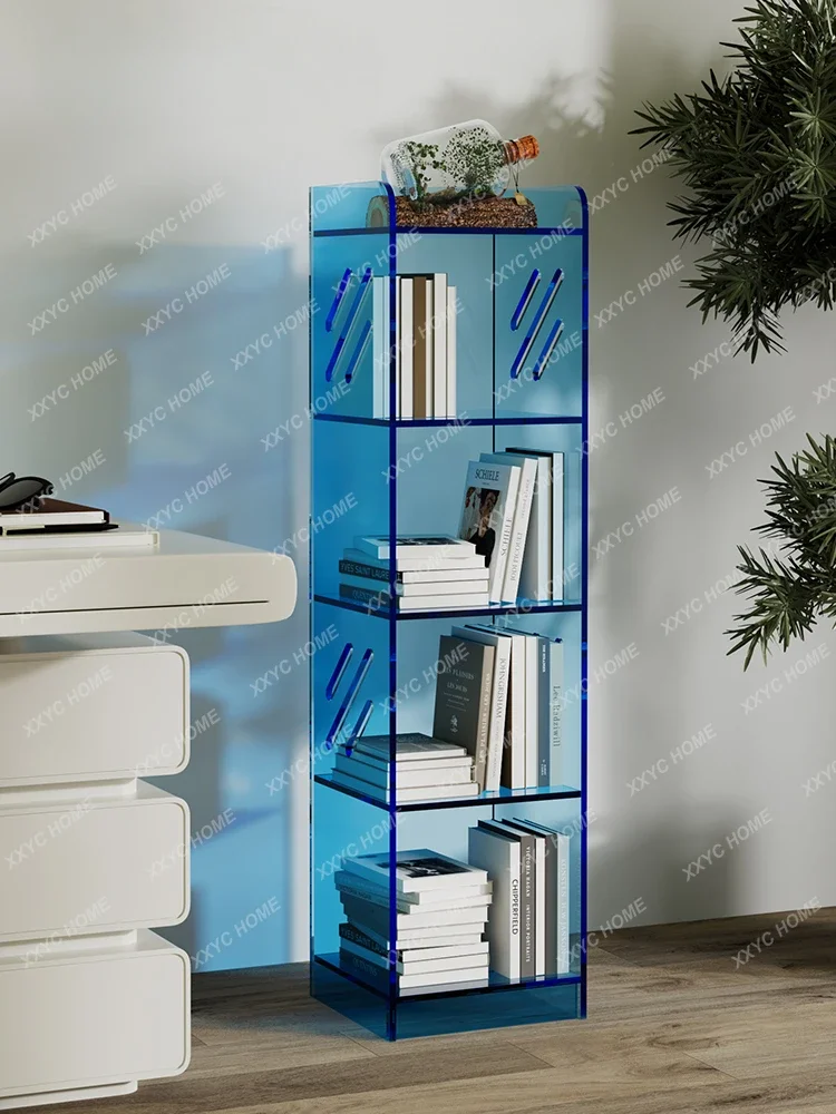 

A simple acrylic multi-layer floor display against the wall storage bedroom rack