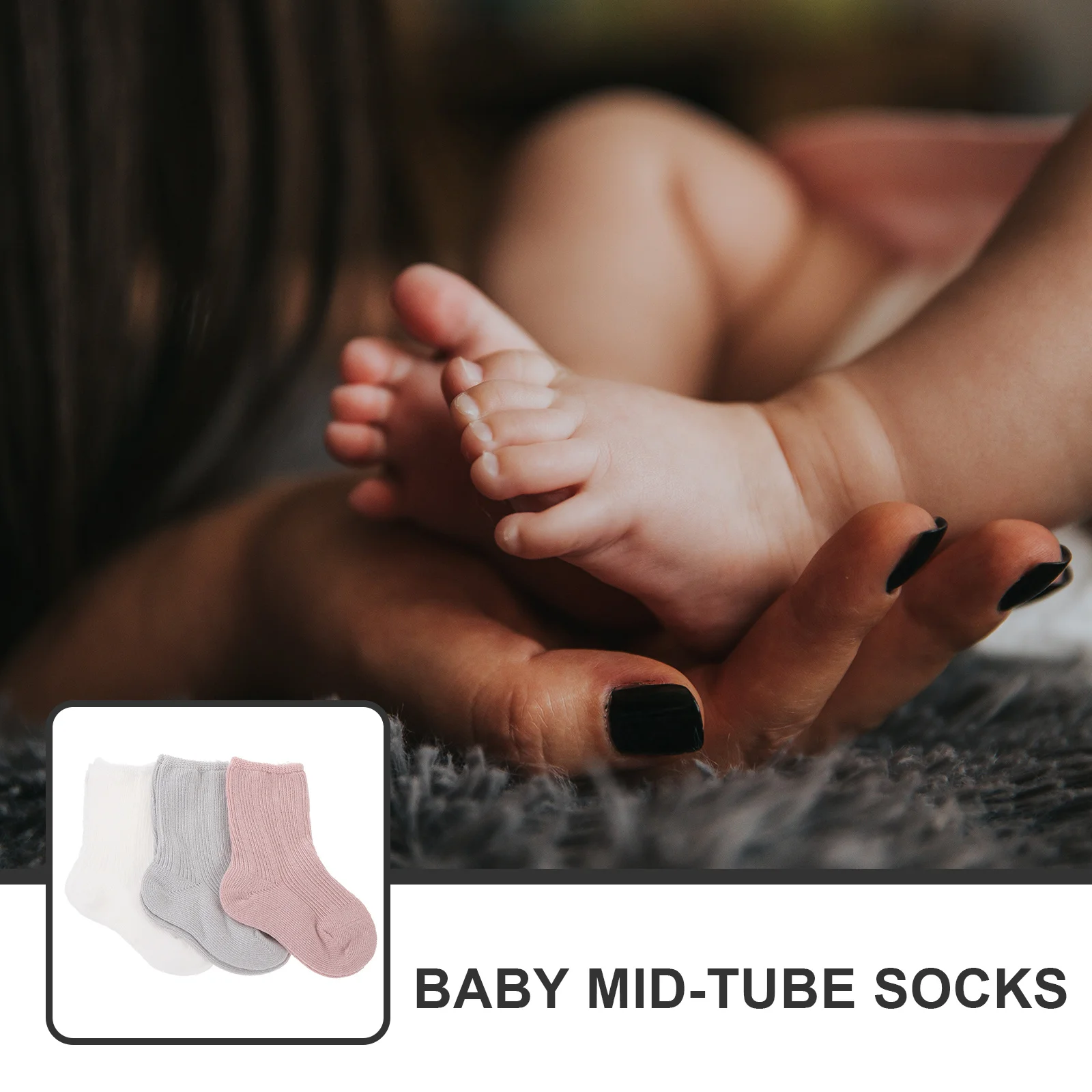 

3Pairs Baby Socks Mid Tube Soft Warm Comfortable Fit Non Slip Protect Skin Spring Autumn Toddler Newborn Winter Socks