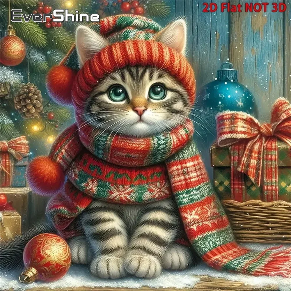 Evershine Neuankömmling DIY Diamant Stickerei Katze Tier Malerei Geeignet für Anfänger Diamant Mosaik Weihnachtsgeschenke