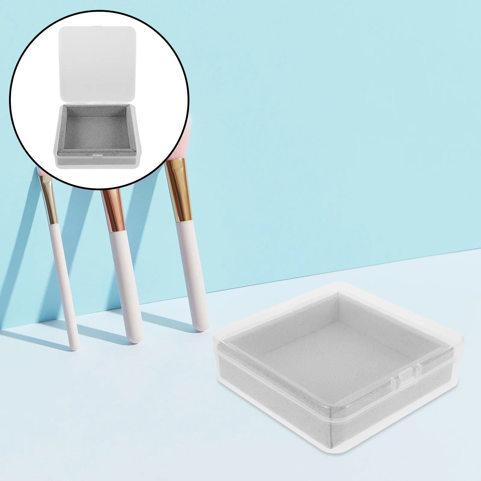 

Jewelry Organizer Box Gray Clear Lid Jewelry Storage Tray Display Case Rings Earrings Necklace Bracelet Watch Organizer