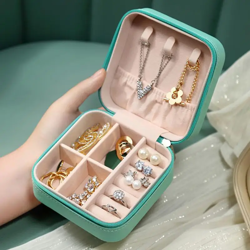 10*10*5cm Jewelry Storage Box Earrings Necklace Ring Jewelry Organizer Display Portable Travel Storage Organizer Jewelry Case