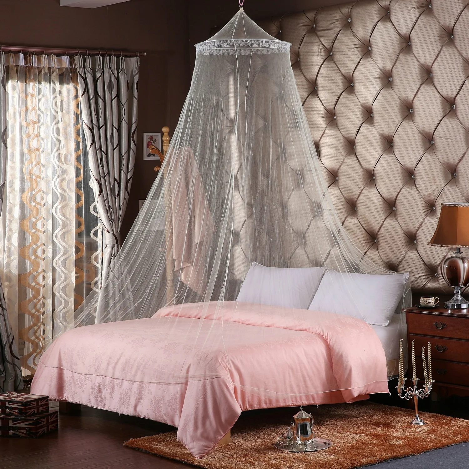 Mosquito Net Portable Bed Canopy, Quick Easy Installation, Finest Holes Mesh, Curtain Netting, Storage Bag, No Added