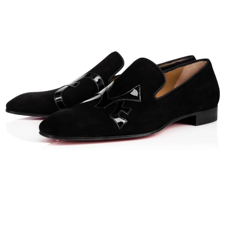 

Italy High Quality Men's Black Suede Leather Loafers Casual Shoes Handmade Slip-On Luxury Dress Shoes