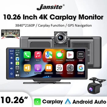 10.26&#x27;&#x27; Dash Cam 4K Car Mirror Video Player Carplay &amp; Android Auto GPS Car Monitor Multimedia Rear View Camera Dashboard