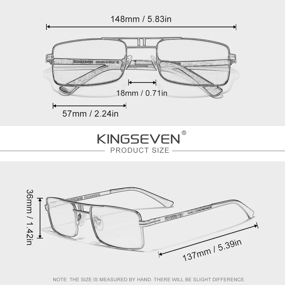 KINGSEVEN العلامة التجارية موضة الاستقطاب UV400 نظارات واقية النظارات الشمسية الصيد مستطيل الرجال النساء القيادة سبيكة النظارات في الهواء الطلق