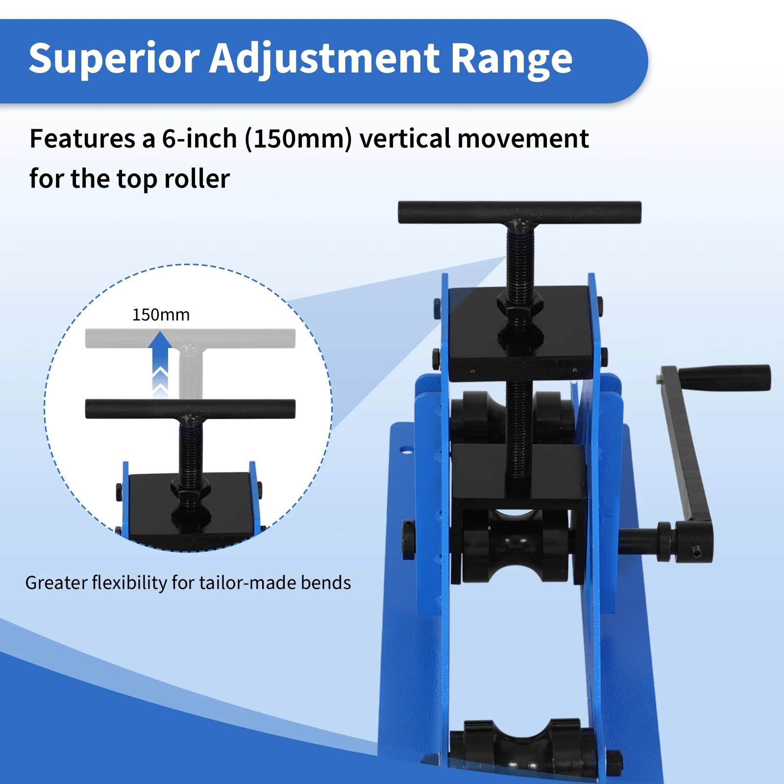 Manual Metal Tube Bender Machine Tubing Rolling Bender for Mild Steel/Copper/Aluminum