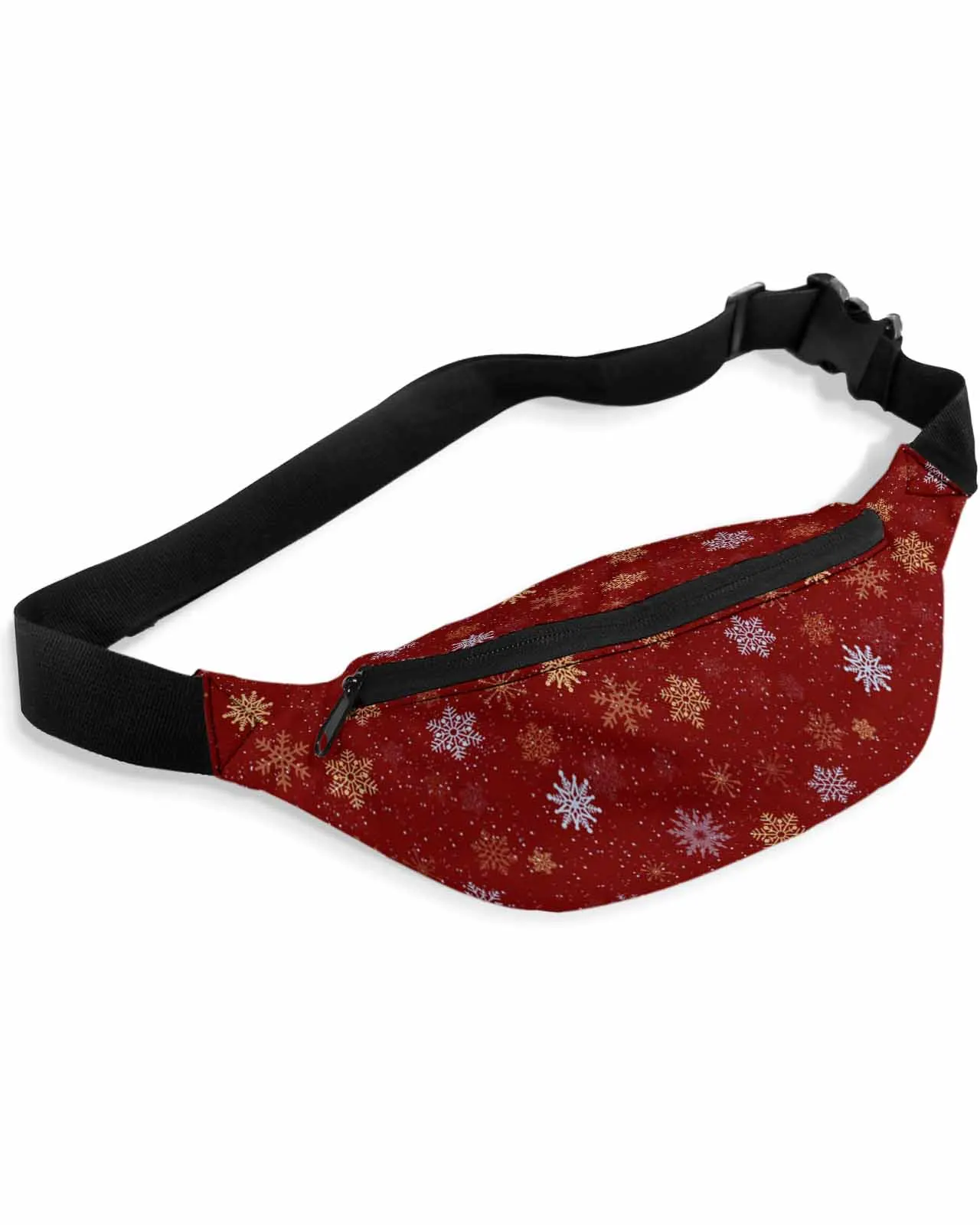 Snowflake Christmas Wave PointWaist Bags for Women Man Travel Shoulder Crossbody Chest Bags Waterproof Fanny Pack