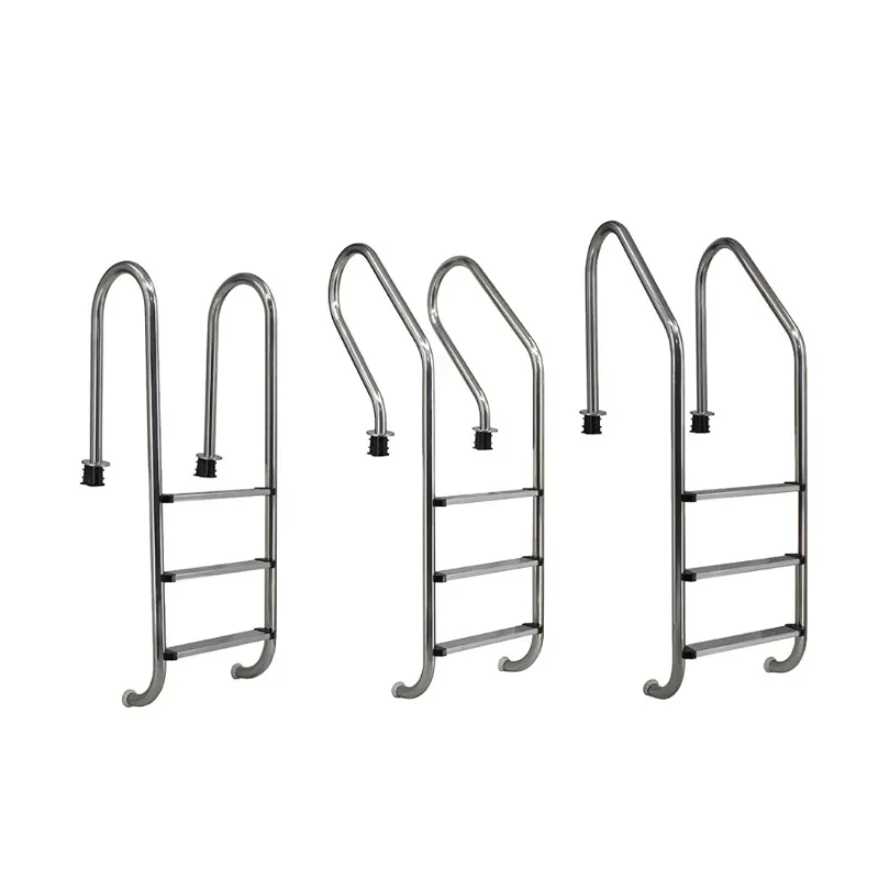 سلم حمام سباحة من الفولاذ المقاوم للصدأ الفاخر لعام 2026 مع ملحق درابزين لحمامات السباحة الخارجية #6