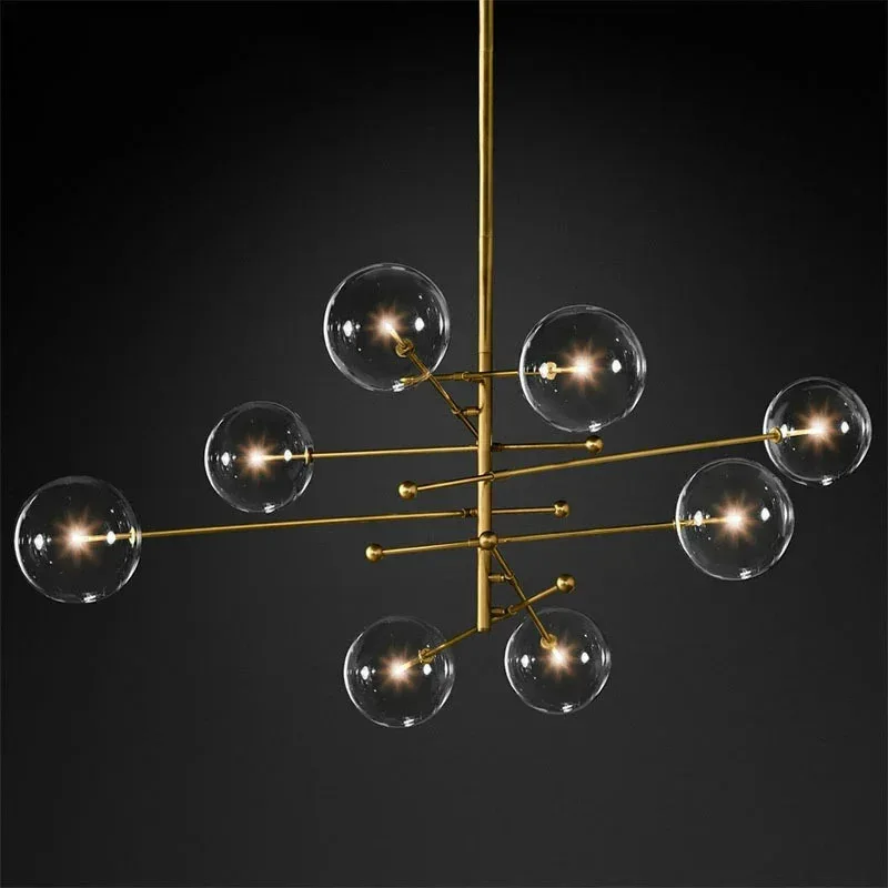 2024 Modern Glass Led Restaurant Pendant Black Gold G4 Living Room Bedroom Luster Pendant Home Decoration 85-220V Light Fixture