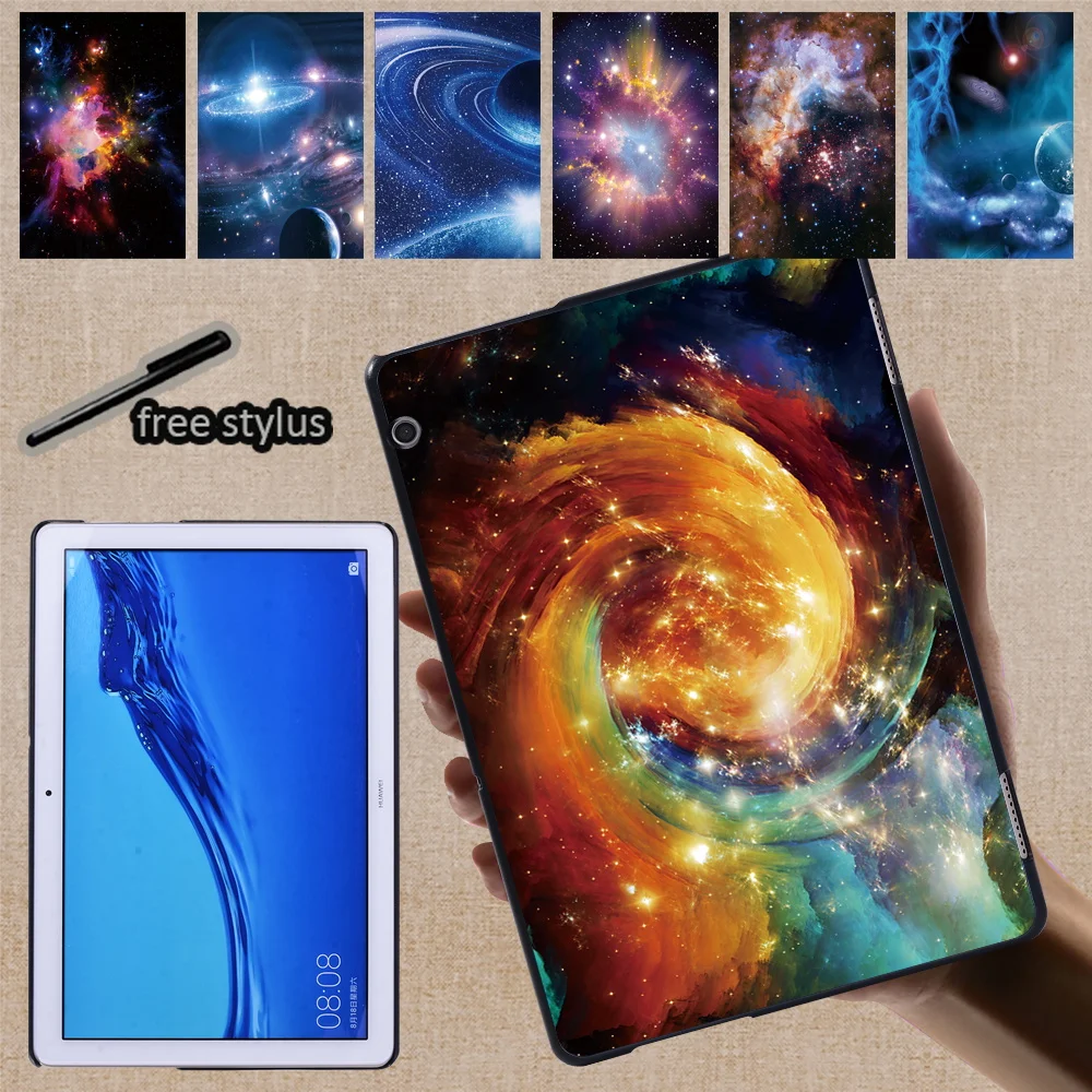 

For Huawei MediaPad M5 Lite 8 /M5 Lite 10.1 /M5 10.8 /T5 10 10.1 /T3 8.0 /T3 10 9.6 Inch Space Series Pattern Tablet Back Shell