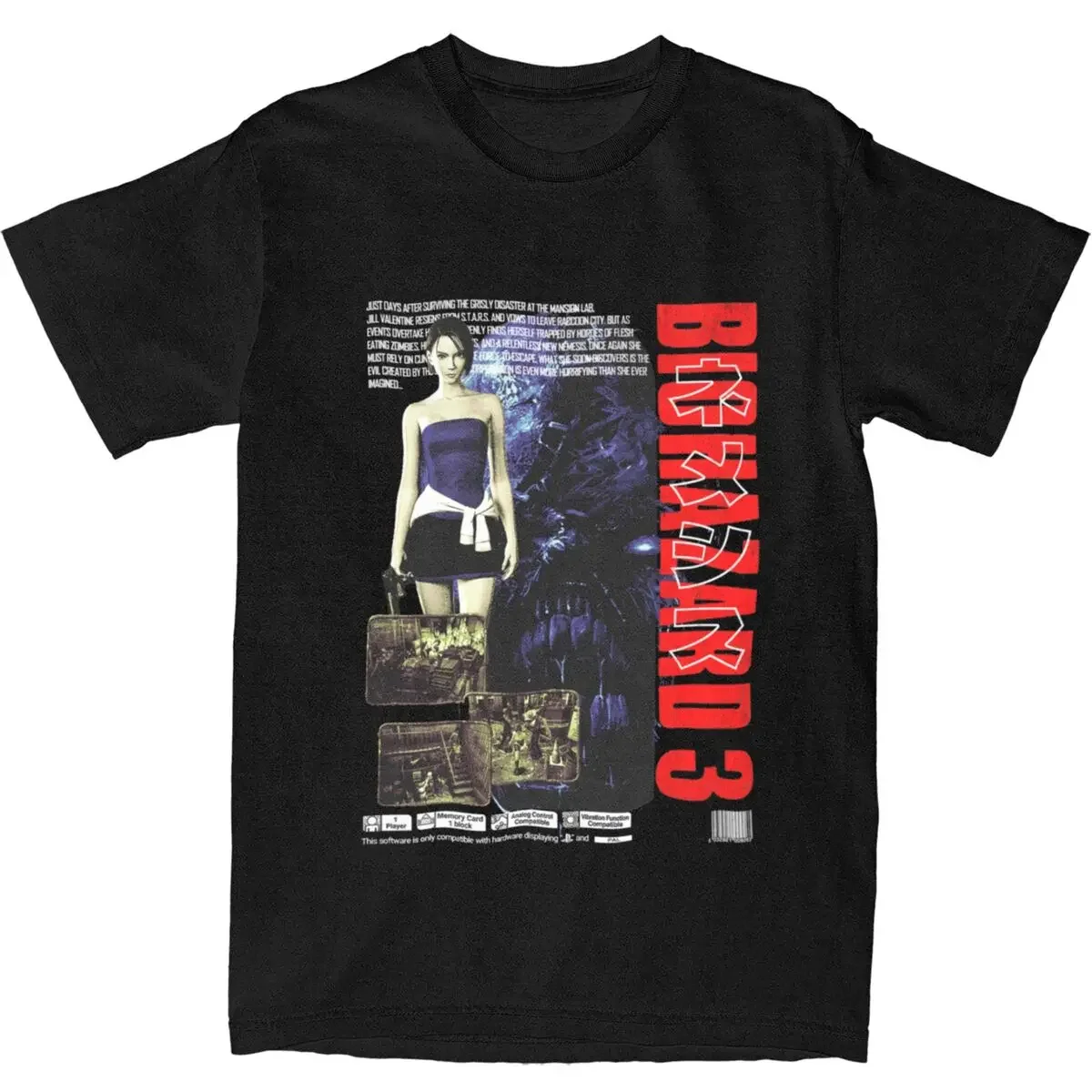 Resident Evils Biohazard 3 T-Shirt Beach jill valentine Vintage T Shirts 100 Cotton Harajuku Tshirt Man Short Sleeve Loose Tops