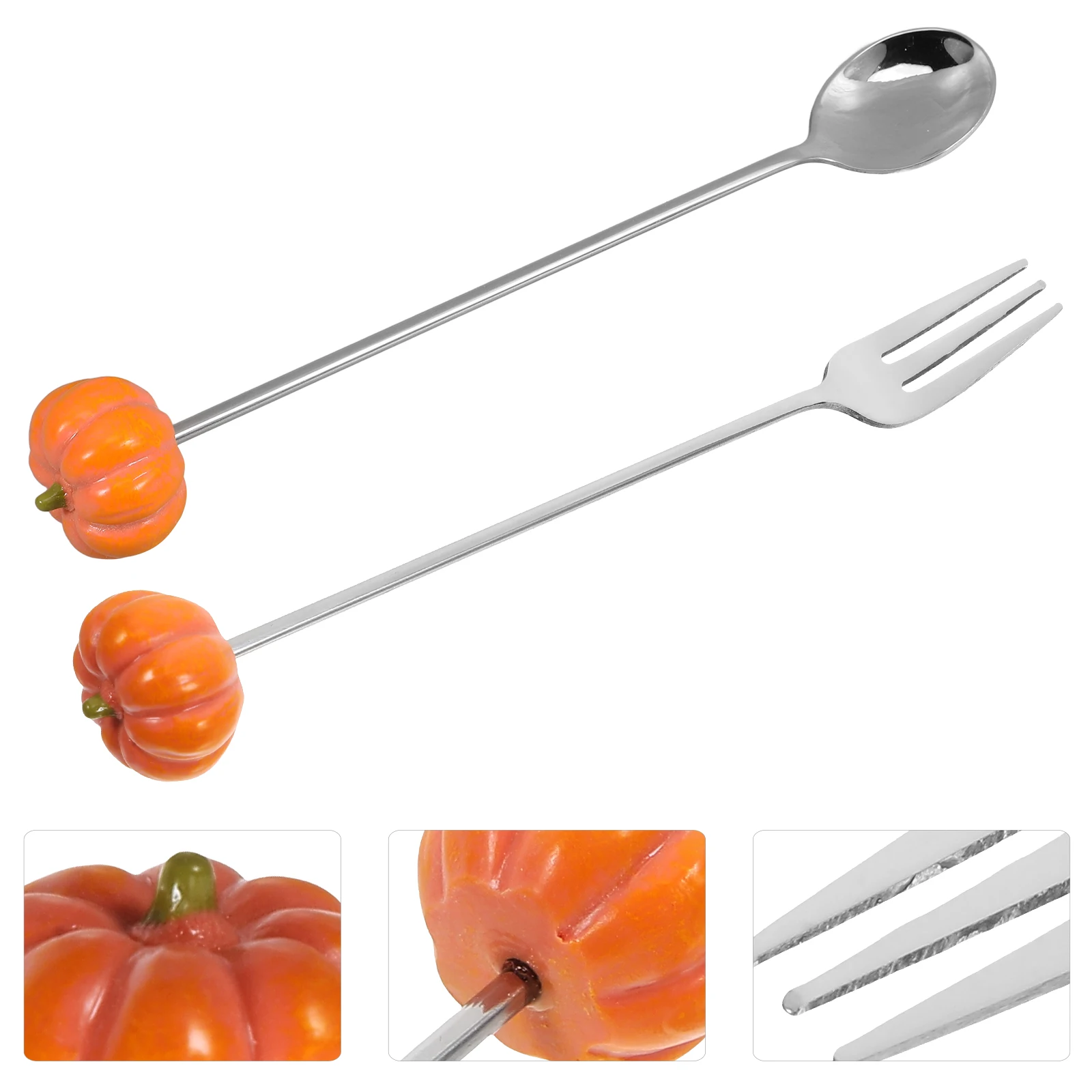 

1 set Stainless Steel Dessert Reusable Cake Spoons Multi-Function Appetizer Salad Forks Lightweight Utensils Home
