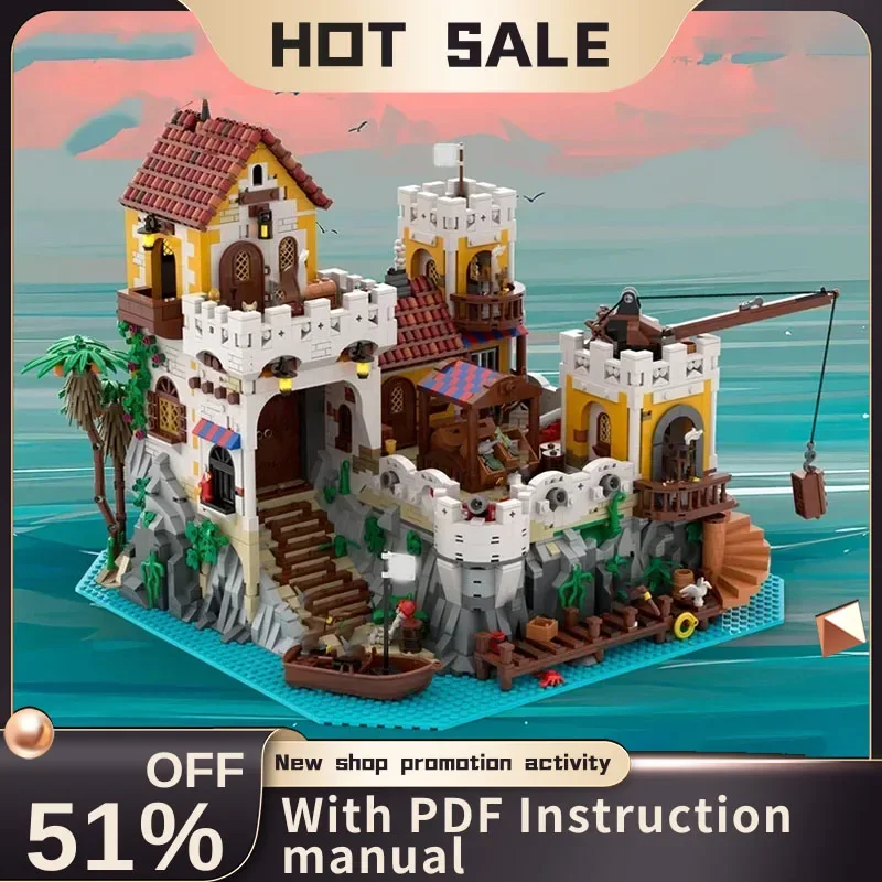 

New 4153Pcs Moc European Medieval Pirates Series Street Eldorado Fortress Model Custom Puzzle Diy Creative Ideas Toy Gift 6276