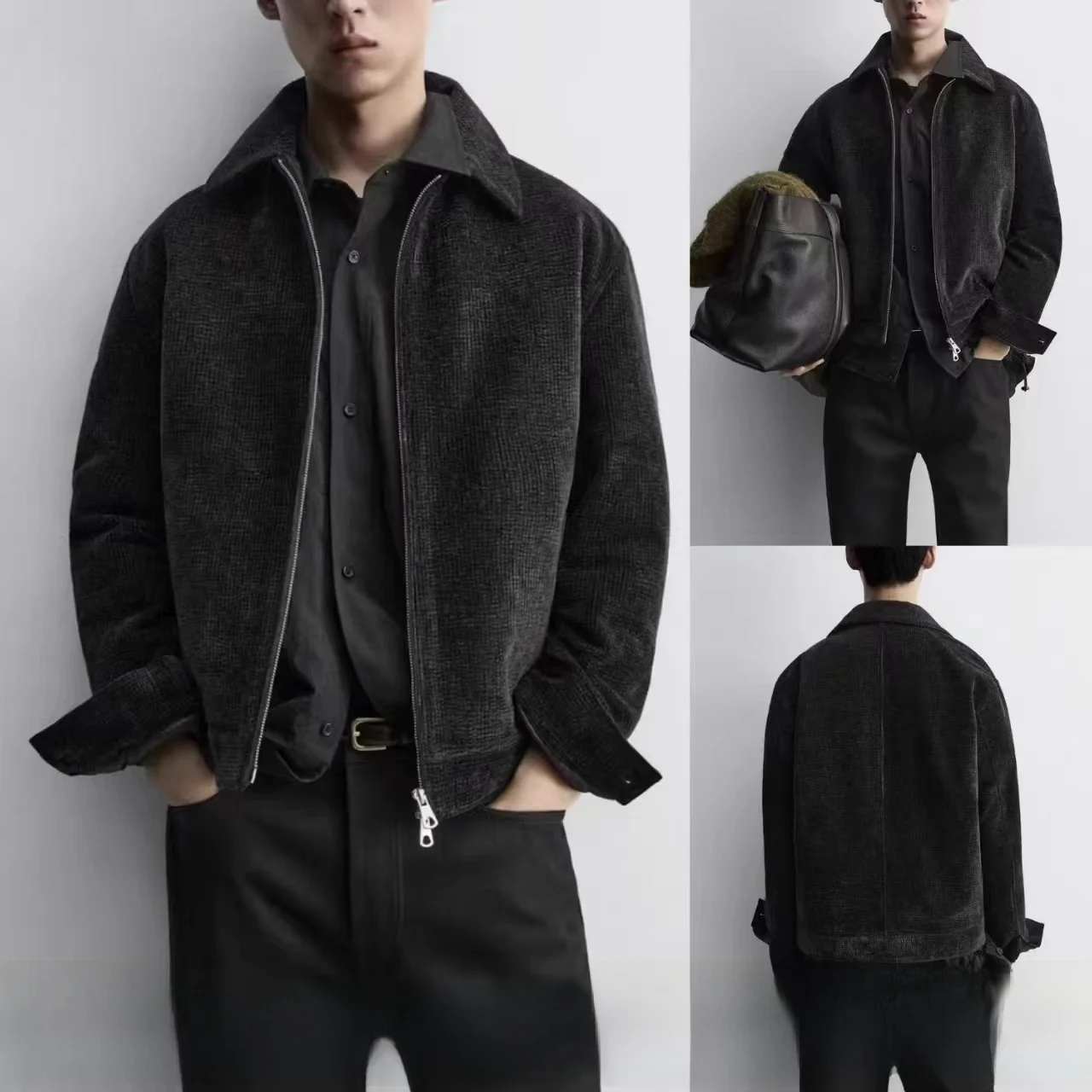 

Новая мужская винтажная вельветовая куртка свободного кроя с хлопковым утеплителем, длинная, на молнии, стандартной длины, зимняя верхняя одежда