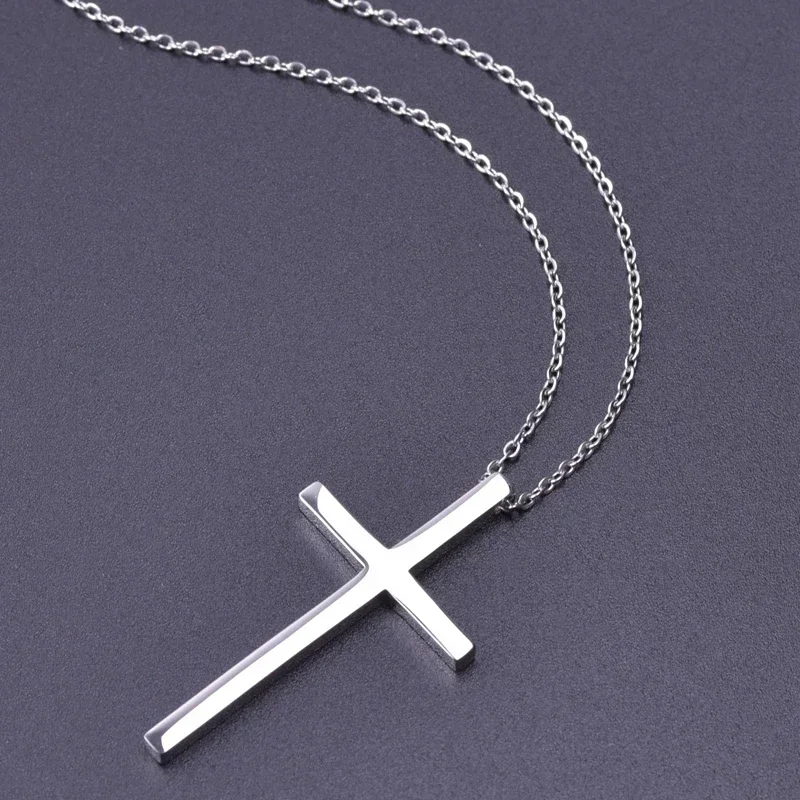 Personality Crosses Necklace Men 45-60cm Chain On The Neck Stainless Steel Necklaces For Men Women Accessories Fashion Jewelry