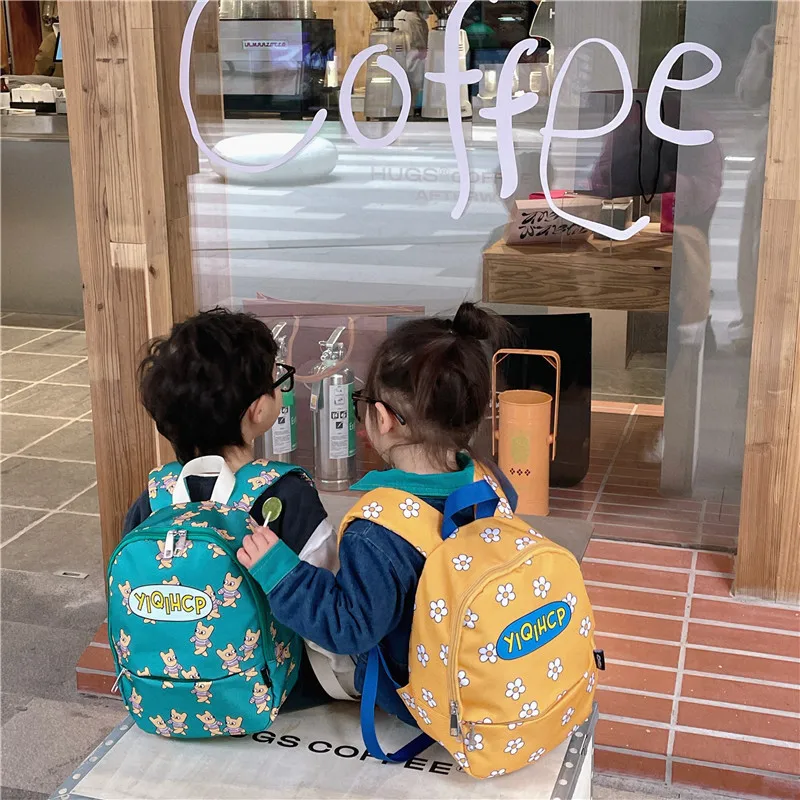 Mochila de lona elegante para meninos e meninas, mochilas infantis, bolsa escolar fofa para mãe