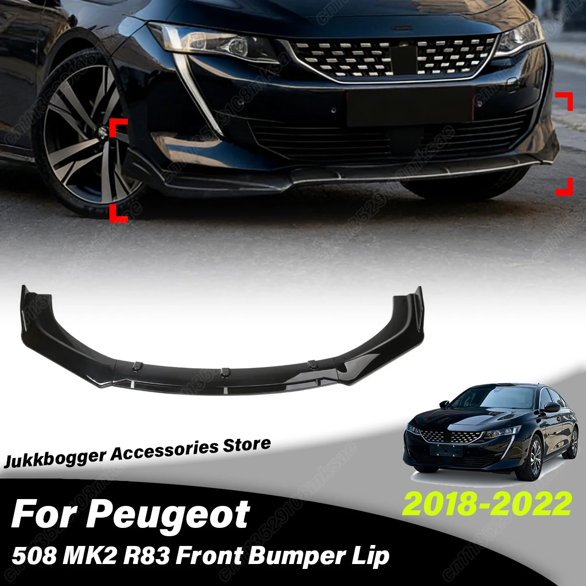 

For Peugeot 508 MK2 R83 2018 2019 2020 2021 2022 Automobile Front Bumper Spoiler Lip Splitter Board Decoration Accessories Kit