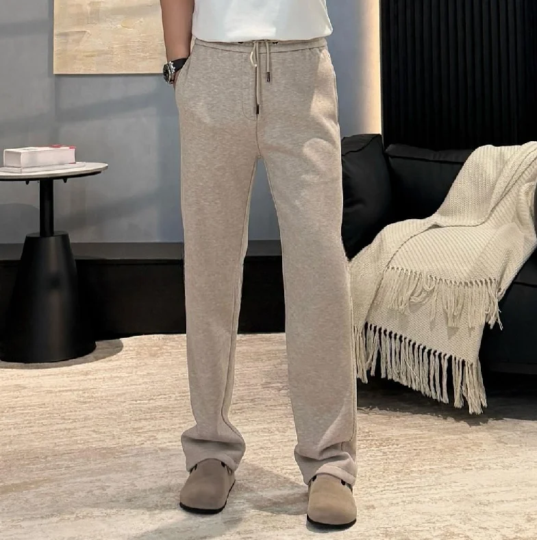 

Новые осенне-зимние мужские повседневные брюки: широкие, прямого кроя, спортивные, свободные, класса люкс, длинные, удобные, с эластичным поясом