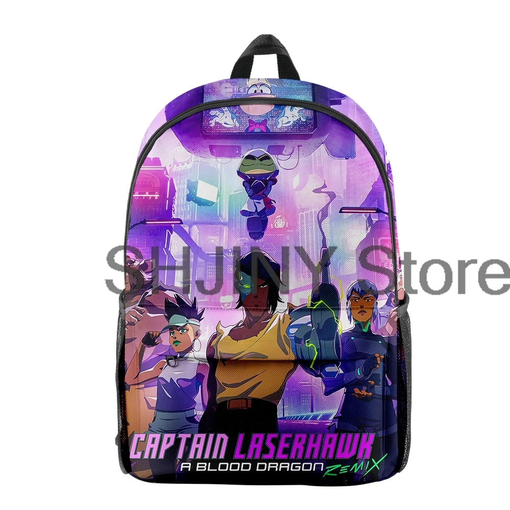 Captain Laserhawk Cartoon zaino studente borsa da scuola Hip-hop Daypack Cosplay Zipper Traval Bag Harajuku Funny Bag