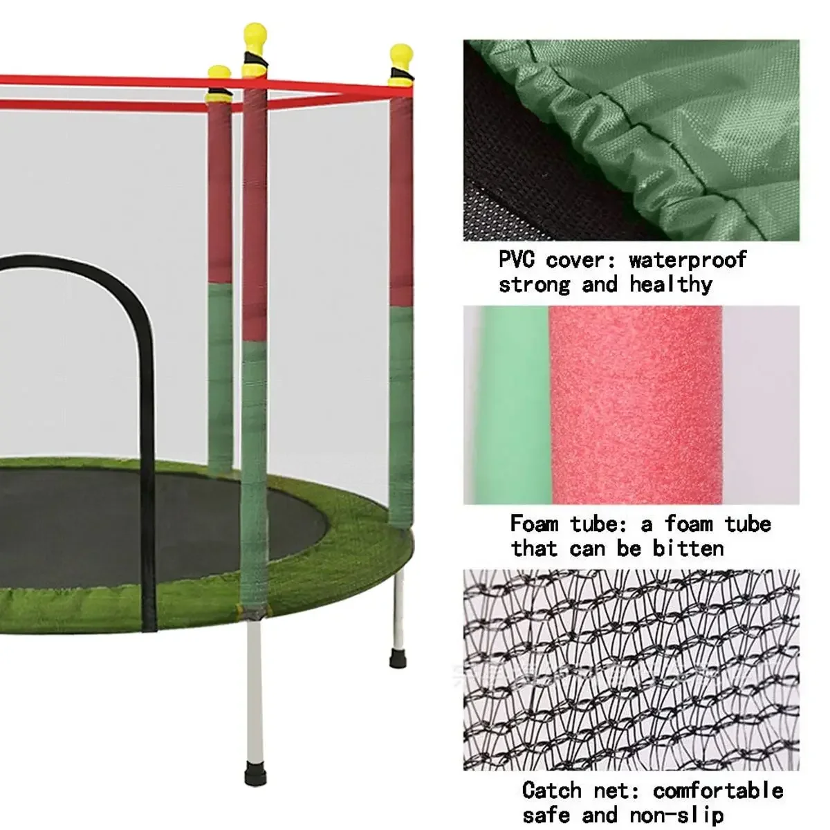 140cm Indoor Trampoline with Protection Net Adult Children Jumping Bed Outdoor Trampolines Exercise Bed Fitness Equipment