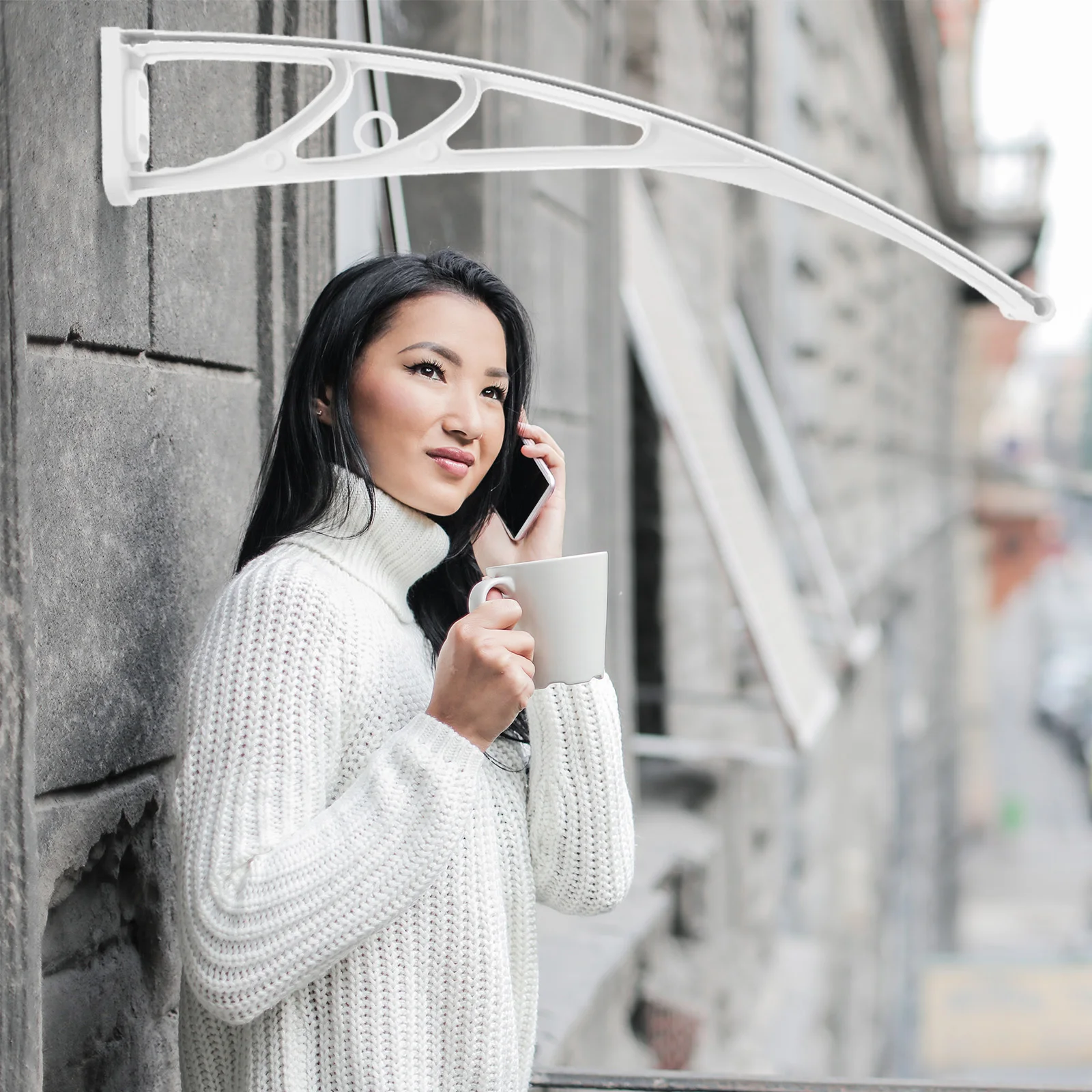 

PVC Reinforced Awning Bracket Easy Install Disassemble Fade Resistant Supports Different Awnings Sizes Styles Residential