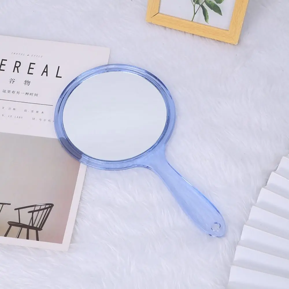 

High-definition Handle Double-sided Mirror Handheld Transparent Beauty Makeup Mirror Smooth Plastic 3x Magnifying Mirror