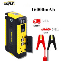 GKFLY 16000mAh Car Jump Starter Portable Power Bank Car Battery Booster 12V Car Starting Device for Petrol 5.0L Diesel 3.0L