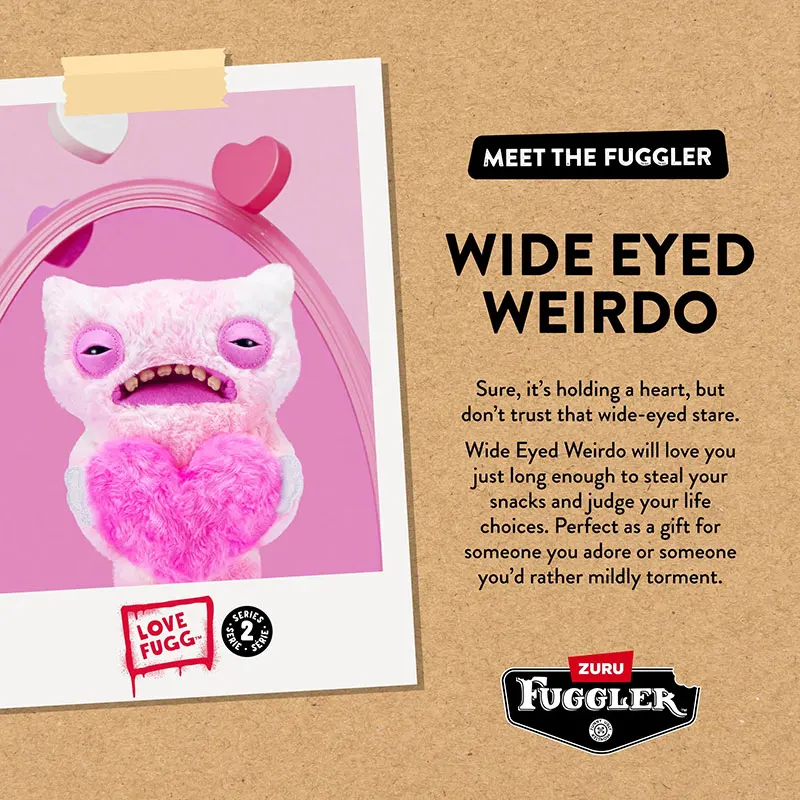 Peluche Fuggler Love Fugg 100% Originale, 9 Pollici, Divertenti Mostri con Denti Stravaganti, Bambola di Peluche da Collezione per Bambini ZURU