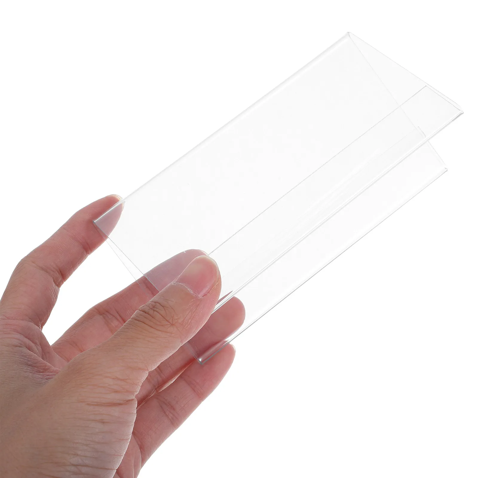 10Pcs -Shaped Table Tent Name Holders Clear Pet Desktop Name Tags Double-Sided for Conference Meetings Buffet view 6