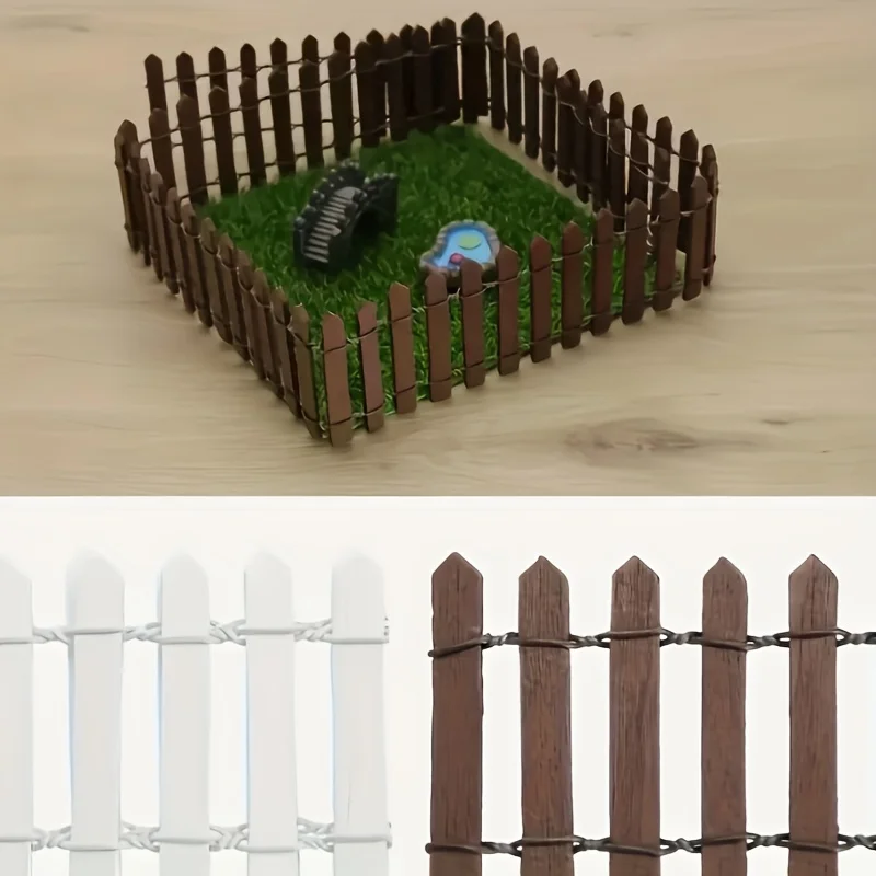 10pcs Miniature Garden Fence Models Suitable For Miniature Decorative Christmas Towns Miniature Decorative Landscape Fences