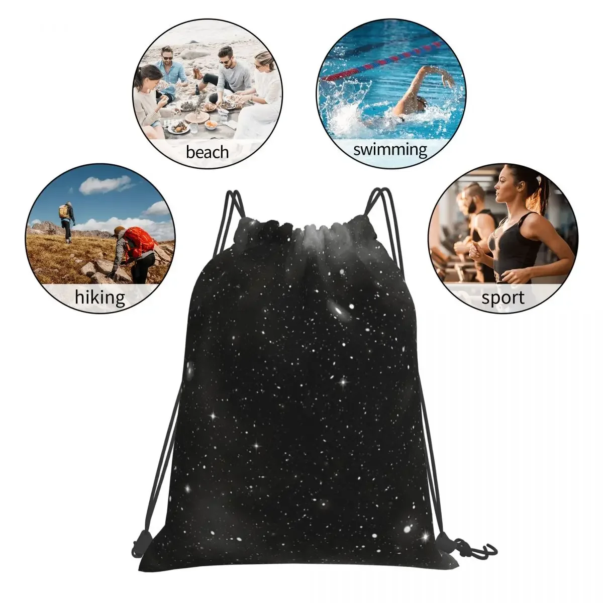 Colorful Galaxy Backpacks Fashion Portable Drawstring Bags Drawstring Bundle Pocket Shoes Bag BookBag For Travel School