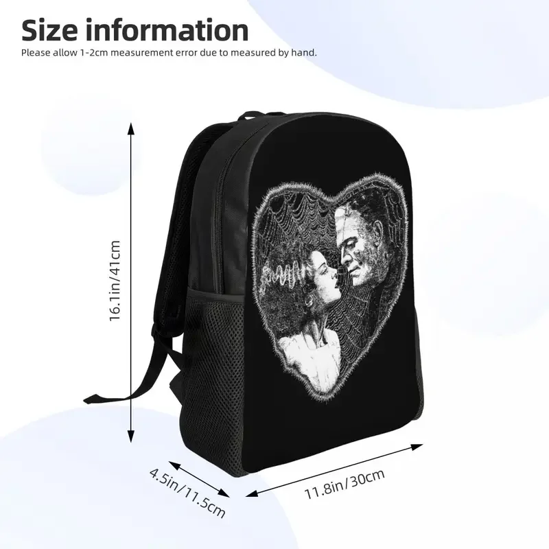 Mochila de viaje Bride Of Frankenstein Kiss para hombre, bolsa de libros para ordenador escolar, película de terror de ciencia ficción, bolsas de día para estudiantes universitarios